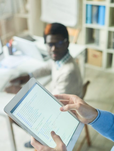 Web Developer Holding Tablet